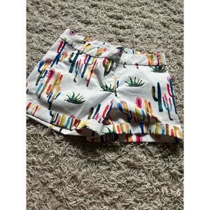 Ovi Multicolor Cactus Print High Waist Shorts M